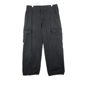 Levi's 94 Baggy Cargo Pants Black Women Adjustable Hem 100% Cotton Size 30x30